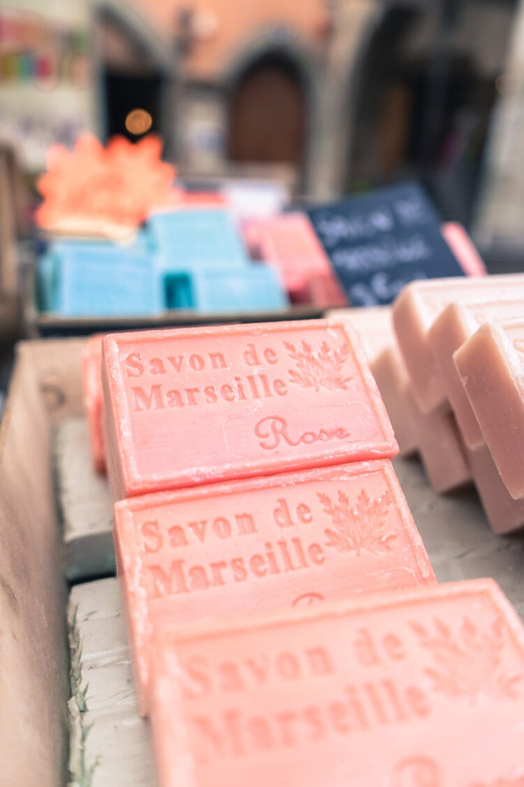 Provence is famous for natural handmade soaps - breathe in the scents and select your favorite