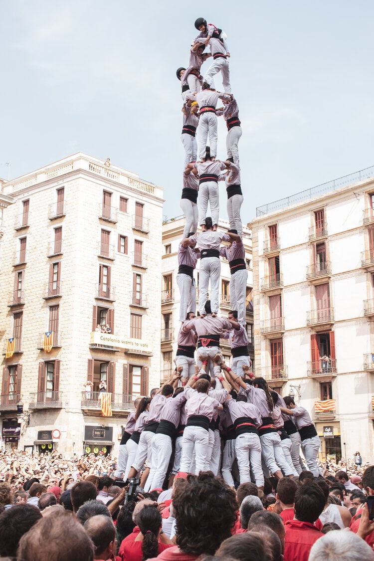 <span>Check out a city festival, like La Mercè in September. Catalans celebrate their culture with parades, dancing, music, and the famous human towers, a tradition that dates back to the 18th century</span>