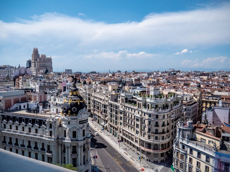 <span>Check out one of Madrid’s rooftop venues for the best views of the city, especially at sunset. A great one is the Círculo de Bellas Artes</span>